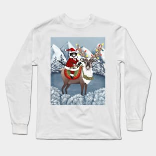 Santa Claws on Reindeer Full Long Sleeve T-Shirt